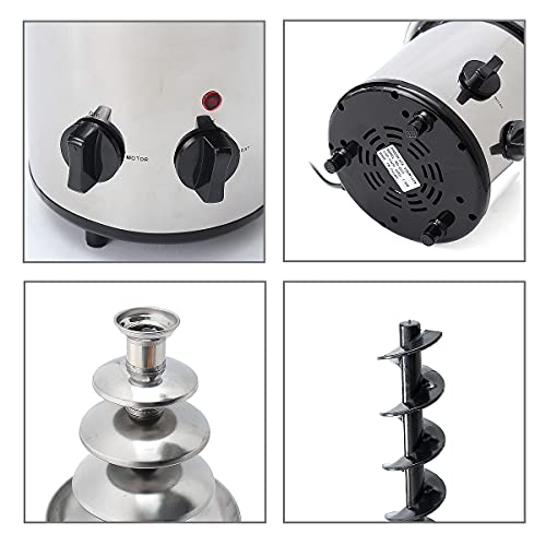 Chocolate Fountain Machine 4 Tier Electric Chocolate Fondue Fountain Machine 4-Pound Capacity for Chocolate Candy Butter Cheese