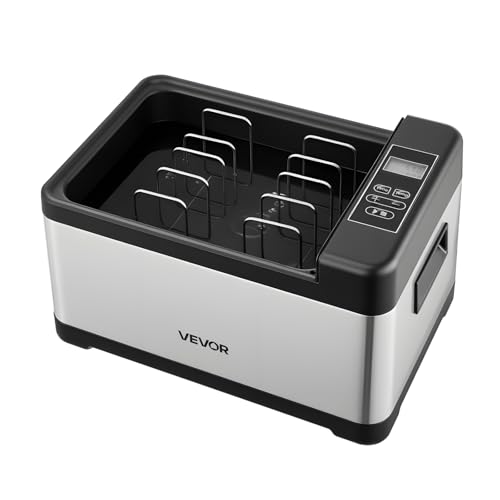 VEVOR Sous Vide Cooker, 800W Sous-Vide Machine, Suveed Cooking Machine with LED Digital Display, Glass Lid, Precise Temperature & Timer Control, for Family & Friends, All-in-One Sous Vide Pot