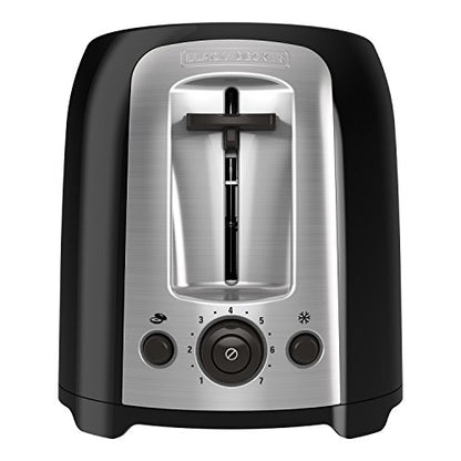 BLACK+DECKER 2-Slice Toaster, TR1278BD, Extra Wide Slots, 7 Shade Settings, 850 Watts, Frozen and Bagel Buttons