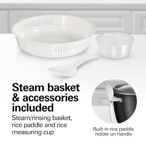Hamilton Beach Rice Cooker & Food Steamer, 16 Cups Cooked, 8 Cups Uncooked
