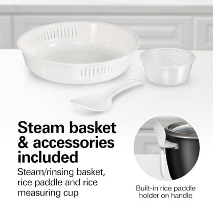 Hamilton Beach Rice Cooker & Food Steamer, 16 Cups Cooked, 8 Cups Uncooked