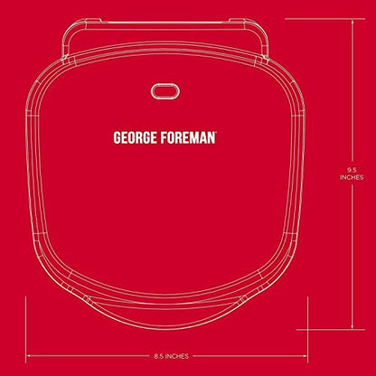 George Foreman GR10B 2-Serving Mini Grill & Panini Press, Compact 7.3” x 5.6” Cooking Surface,1–2 Servings, Dorms & Small Kitchens
