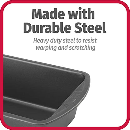 GoodCook Nonstick Loaf Pan Extra-Large Heavy-Duty Steel Bakeware with Easy-Clean Non-Stick Coating, Oven & Dishwasher Safe Pan for Meatloaf Breads Cakes Lasagnas Casseroles & More, 13 x 5-Inch, Gray
