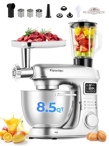 Flyseago Stand Mixer 8-IN-1 8.5Qt 2000W 6 Speed Multifunction Fermentation