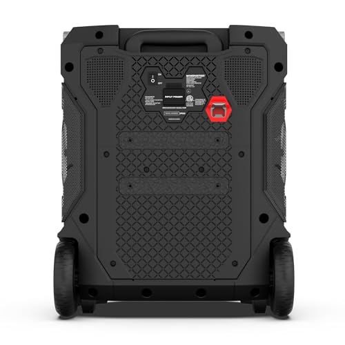 Monster Rockin’ Roller 360 Indoor/Outdoor Portable Bluetooth Speaker | Up to 240W of 360 Degree Sound & Up to 100 Hours of Playtime | Includes Microphone