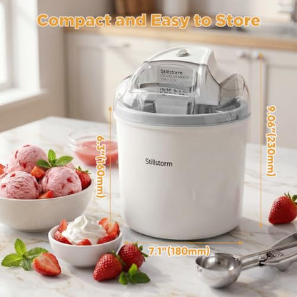 Stillstorm Ice Cream Maker，1.5 Quarts Ice Cream Machine for Home