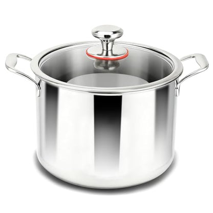 Ptaciow Titanium Stock Pot,8Quart Stock Pot with Lid,Lightweight and Healthy Soup Pot,Induction All Stovetops,Large Capacity Titanium Cooking Pot for Soup,Pasta,Boiling,Stewing