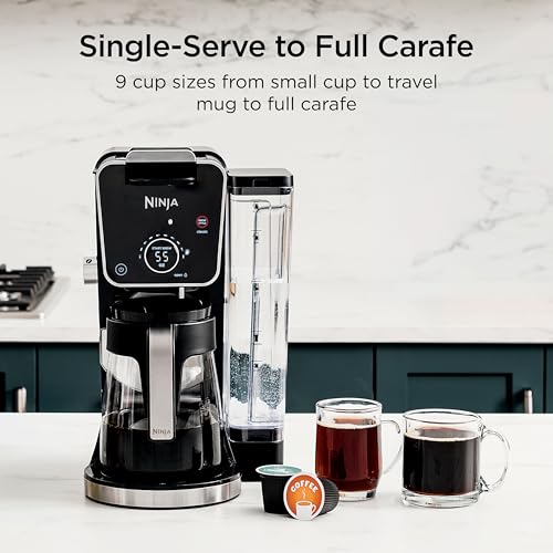 Ninja Specialty Drip Coffee Maker | DualBrew™ Pro Specialty Coffee Machine w/ Frother, Paper Filter | Brew with Pods & Grounds, K Cups Compatible | 4 Brew Styles, 13 Cup to Pot Sizes | Black, CFP301