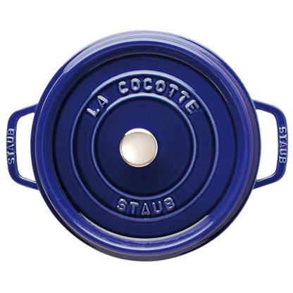 Staub Cast Iron 4-qt Round Cocotte - Dark Blue
