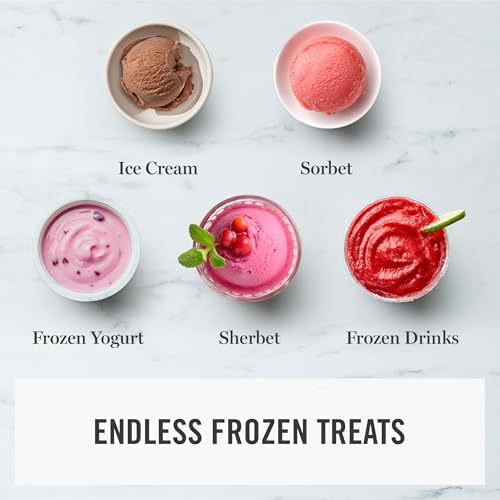 Martha Stewart Ice Cream Maker, 2 Quart Double-Insulated Freezer Bowl, Sorbet & Frozen Yogurt, Ready in 20 Minutes, Mix-Ins Chute, Easy to Clean, Linen Cream