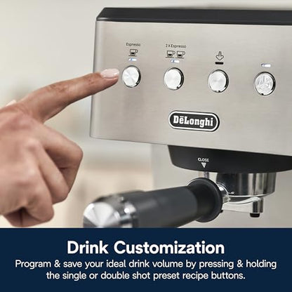 De'Longhi Classic Espresso Machine, Milk Frother, Stainless Steel