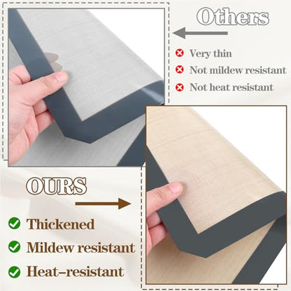 Ninsula Silicon Baking Mats, 16.5"x11.6" 2-Pack Reusable Silicon Baking Mat Sheet, Baking Sheets Non-Stick, Food Safe Baking Mats Can Be Used For Baking Cookies, Bread, Pizzas