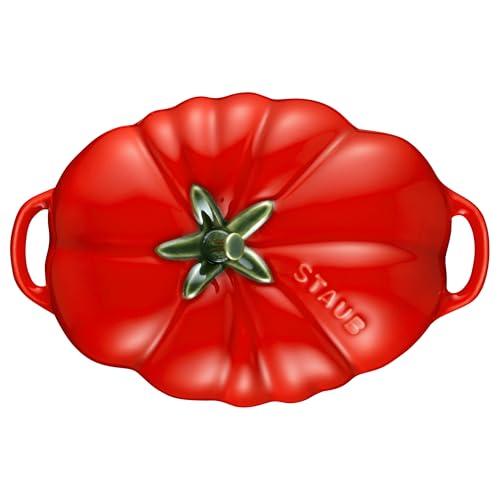 Staub Ceramic 16-oz Petite Tomato mini Cocotte, baking dish, no stovetop save - Cherry