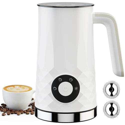 Milk Frother and Steamer, 4 in 1 Electric Milk Frother, 11.8oz Automatic Hot and Cold Foam Maker and Milk Warmer for Latte, Cappuccino, Hot Chocolate, Dishwasher Safe