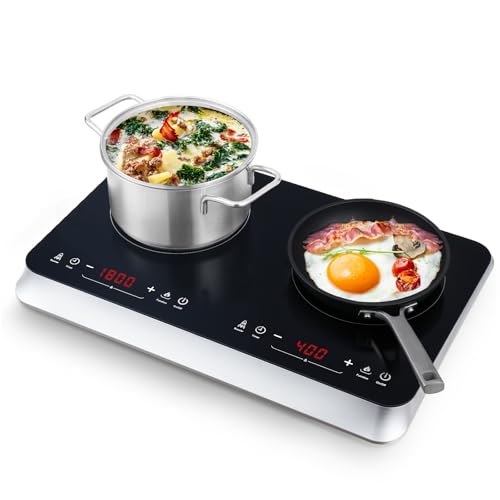 COOKTRON Portable Induction Cooktop 2 Burner, 1800W with Booster