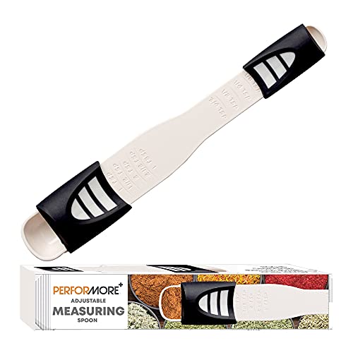 Performore Adjustable Measuring Spoon with Double End Adjustable Scale, 9 Stalls All in One Measuring Spoon, Wide Range of Measurements - Dry and Semi-Liquid Ingredients for Baking, Cooking