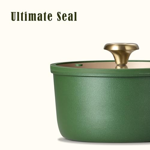CAROTE 2QT & 2.5QT Sauce Pan Sets with Lid & Ladle Cooking Pots Nonstick Saucepans Cookware Set Small Kitchen Pot, Induction Comptable, Easy to Clean, PFOA FREE (Green)