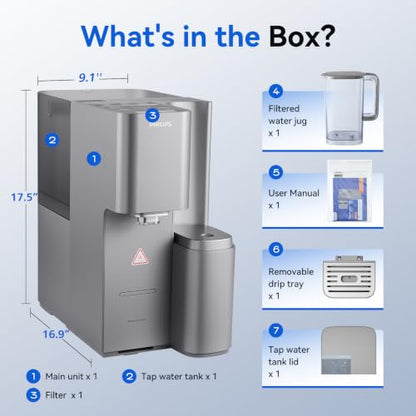 PHILIPS Countertop RO Water Filter, Instant Hot and Cold Dispenser