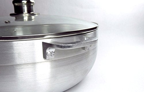 Uniware Aluminum Heavy Gauge Caldero Dutch Oven With Glass Lid,Silver (10 QT)