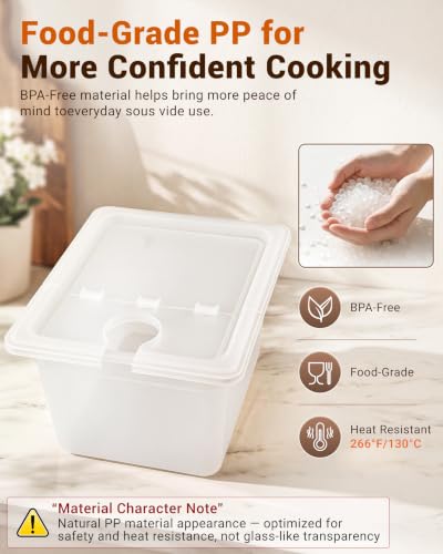 EVERIE 12QT Sous Vide Container BPA-Free with Reinforced Hinged Lid
