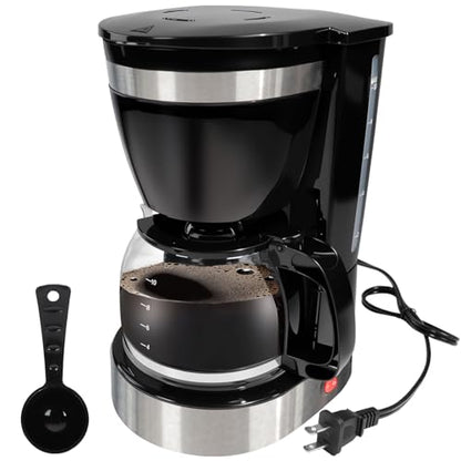 DITOSH 10 Cup Drip Coffee Maker One-Touch Anti-Drip Coffee Machine with Reusable Filter Carafe Auto Keep Warm Plate Spoon Coffee Pot Suitable for Home Use 110V