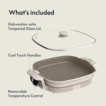 bella Fits-Anywhere™ SAUTE XL Make & Take Skillet, Non-Toxic, Oatmilk