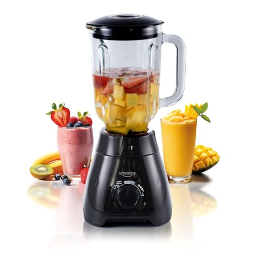Universal 550W Mass Vital Blender - Glass Jar 57 Oz/1.8 Quart/1.7 Liter - 7-cup, 2 Speed + Pulse Function and 4 Stainless Steel Blade with Chrome Steel Technology