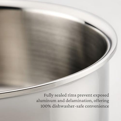 Hestan ProBond Luxe 2-Quart Saucepan with Lid, Professional Clad Stainless Steel, ProCore Tri-Ply Clad Construction, Polished Exterior, Induction & Oven Safe