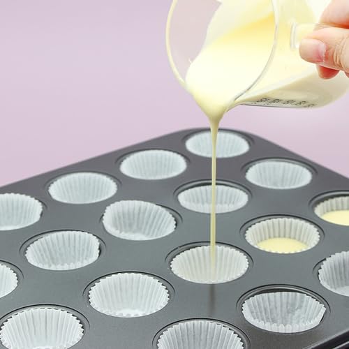 Aybloom Nonstick 24 Cups Mini Muffin Pan with Extended Handles for Easy Grip, Carbon Steel Steel to Promoted Even Baking, Dishwasher Safe (Black)