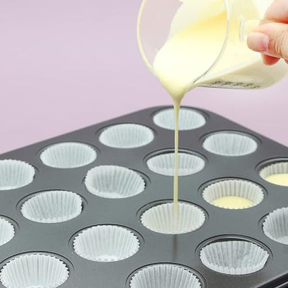 Aybloom Nonstick 24 Cups Mini Muffin Pan with Extended Handles for Easy Grip, Carbon Steel Steel to Promoted Even Baking, Dishwasher Safe (Black)