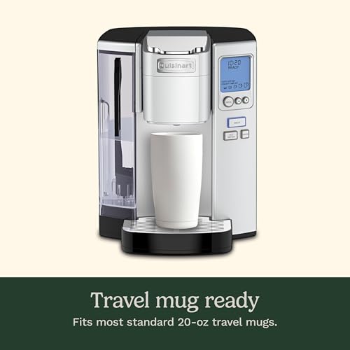 Cuisinart Coffee Maker, Single Serve 72-Ounce Reservoir Pod Coffee Machine, Programmable Brewing & Hot Water Dispenser, 5 Cup-Size Settings, Stainless Steel, SS-10P1, Silver