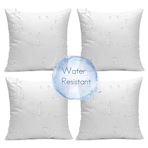Ashler Outdoor Pillows, 18 x 18 Pillow Inserts Set of 4, Waterproof Throw Pillow Inserts Hypoallergenic for Patio, Water Resistant Indoor Outdoor Decorative