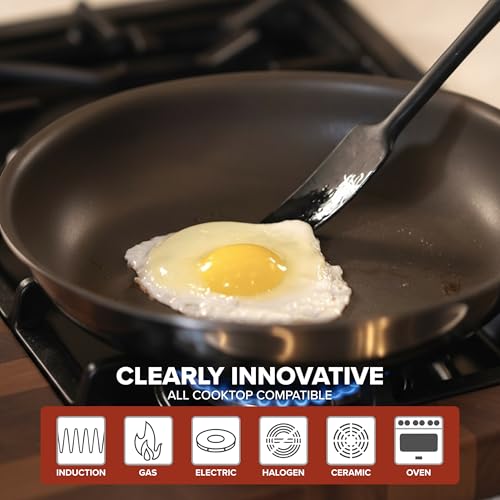 Viking PureGlide Pro 3-Ply Nonstick Frying Pan, Made without PFAS, 8-Inch Induction Cookware, Metal Utensil Safe Titanium Nonstick Surface, Oven Safe to 600F