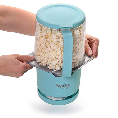 Presto 04811 PopLite My Munch Hot Air Popcorn Popper - Personal Sized, Built-In Serving Bowl, Compact Design, 8 Cups, Blue