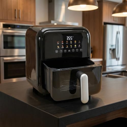 OLIXIS Air Fryer with Window 7.9QT, 12-In-1 Large Airfryer for Family, 400°F Rapid Air Crispy Technology, Roast Bake Dehydrate Reheat, Nonstick & Easy-Clean Basket, 1800W, Black
