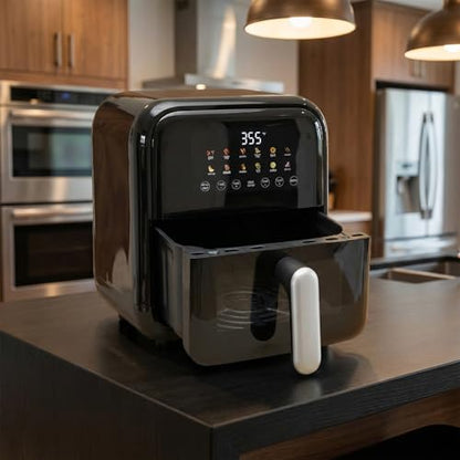 OLIXIS Air Fryer with Window 7.9QT, 12-In-1 Large Airfryer for Family, 400°F Rapid Air Crispy Technology, Roast Bake Dehydrate Reheat, Nonstick & Easy-Clean Basket, 1800W, Black
