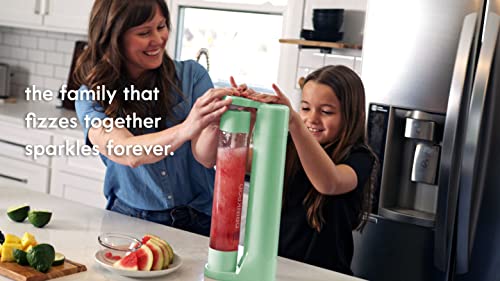 Fizzpod Soda Maker Home Soda Carbonation,Fizzy Bubbly Drink Machine with 3 PET Bottles, 3 Caps, 1 Carbonator Cap and Manual, Coffee, Tea and Cocktail Drinks with Fruit (Ash Green)
