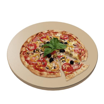 LAMPIZZERIA 14-inch Round Pizza Stone for Oven & Grill Cordierite Baking Stone for Pizza Bread Crispy Crust BBQ, Camping & Outdoor Cooking Stone with High Heat Resistance