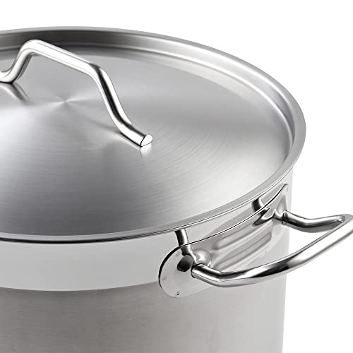 Cooks Standard Professional Stainless Steel Stock Pot, Heavy Duty Induction Soup Pot with Lid, Large Pot for Cooking Pasta, Soup, Oven Safe, Dishwasher Safe, Compatible with Most Stovetops, 24-Quart