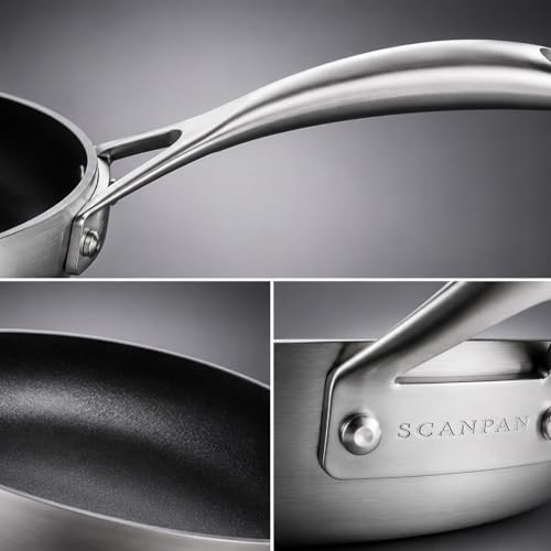 Scanpan CS+ 3 QT Nonstick Saute Pan – Compatible with All Cooktops, Induction Ready, Metal Utensil Safe, Oven Safe to 500°F, Dishwasher Safe