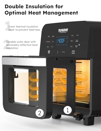 Nuwave Brio Air Fryer Oven, 15.5Qt X-Large Family Size, Powerful 1800W