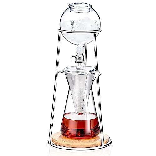 PARACITY Cold Brew Coffee Maker, Iced Coffee Maker in Stainless Steel and Borosilicate Glass, Cold Brew Drip Coffee Maker with Slow Drip Technology, Iced Tea Maker 2-4 Cup