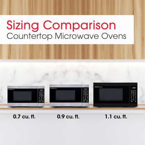 SHARP Countertop Microwave Oven with Removable 10.6" Carousel Turntable, 900 Watt, 0.9 Cubic Feet, Stainless Steel