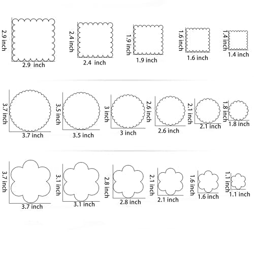 32Pcs Cookie Cutter Set, Biscuit Cutters Shapes, Multi-Size Sandwich Fondant Cake Fruit Vegetable Shapes Cutter Set,Include Square, Round, Star, Heart, Flower, Tree (6 Shapes)