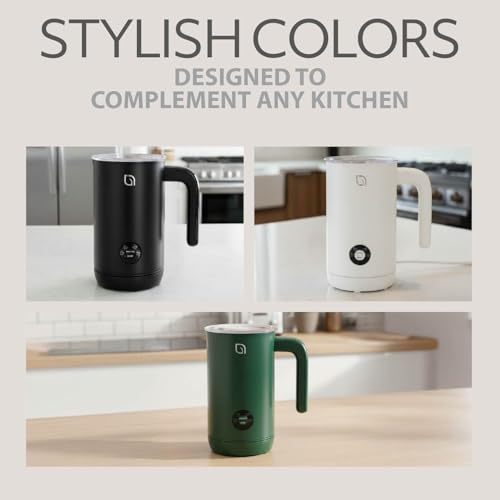 WILLOW Eco Series Milk Frother, 4 in 1 Milk Steamer, One Button Operation Hot and Cold Foam Maker 8.12oz/240ml Milk Warmer for Coffee & Latte, Made from 99% Recycled Plastics, 100% Non-Toxic