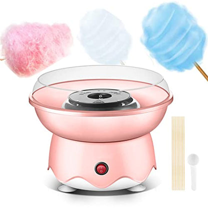 Cotton Candy Machine for Kids, Candy Floss Machine, Portable Mini Electric Cotton Candy Maker for Home Birthday Family Party Christmas Gift, Includes 10 Bamboo Sticks & Sugar Scoop