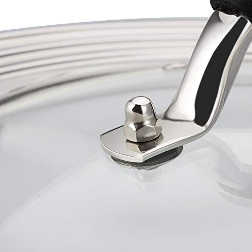 HOMVIDA 15 inch Large Universal Lid for 11-15" Pans Pots, Stainless Steel Pan Lid Cover for 11 12 13 14 15 In Cast Iron Skillets Frying Pans Woks