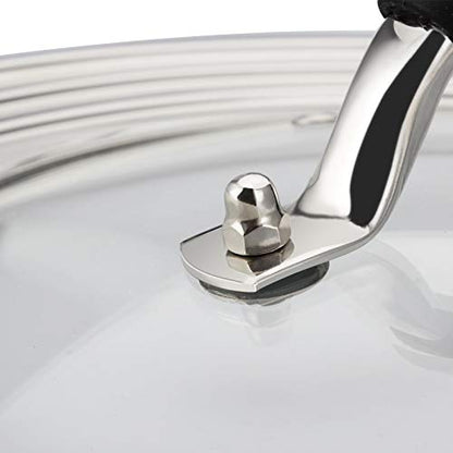 HOMVIDA 15 inch Large Universal Lid for 11-15" Pans Pots, Stainless Steel Pan Lid Cover for 11 12 13 14 15 In Cast Iron Skillets Frying Pans Woks