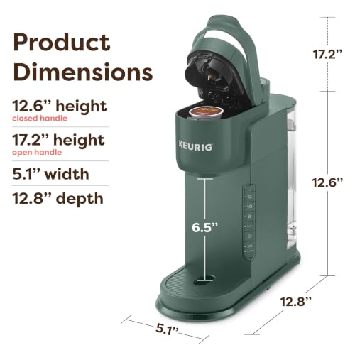 Keurig K-Express Single Serve K-Cup Pod Coffee Maker, 3 Brew Sizes, Strong Button Feature, 42oz Removable Reservoir, Evergreen
