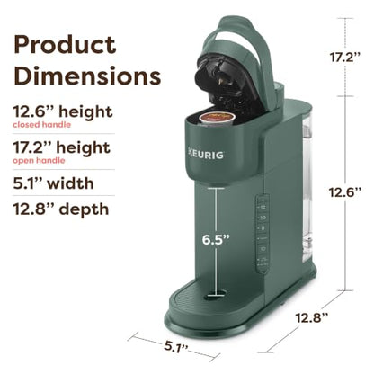 Keurig K-Express Single Serve K-Cup Pod Coffee Maker, 3 Brew Sizes, Strong Button Feature, 42oz Removable Reservoir, Evergreen